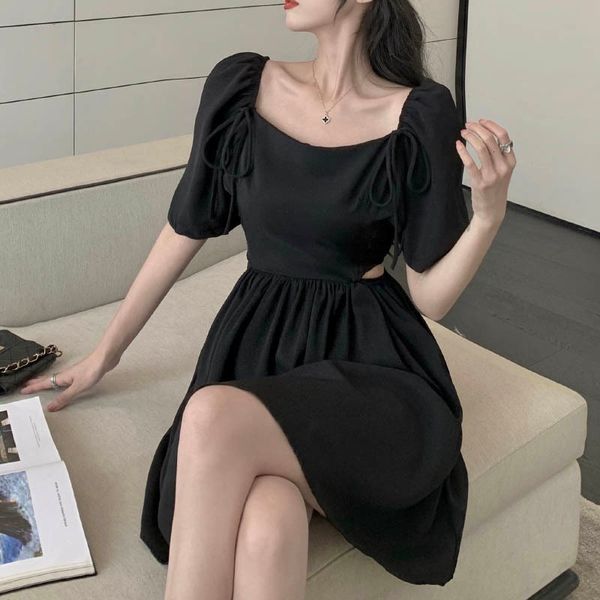 casual dresses vintage europe women mini dress off shoulder high waist black puff sleeve a line hollow out summer party vesti, Black;gray
casual dresses vintage europe women mini dress off shoulder high waist black puff sleeve a line hollow out summer party vesti, Black;gray