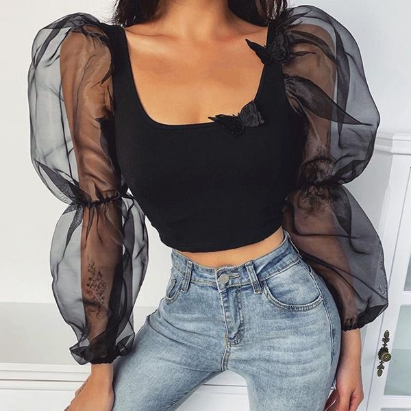 shirts for women vintage clothes fashion lace mesh sheer patchwork puff sleeve shirt t camisas de mujer women's t-shirt, White
shirts for women vintage clothes fashion lace mesh sheer patchwork puff sleeve shirt t camisas de mujer women's t-shirt, White