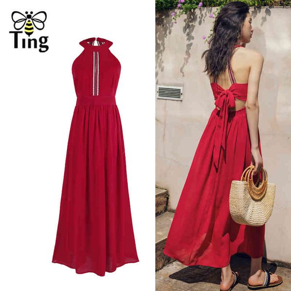 summer boho chiffon midi dress open back halter neck blackless bow tie casual red split sundresses streetwear 210513, Black;gray
summer boho chiffon midi dress open back halter neck blackless bow tie casual red split sundresses streetwear 210513, Black;gray