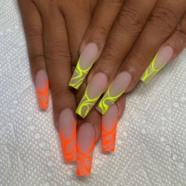 nail art kits 24pcs orange yellow lines fluorescent fake nails long coffin ballerina false removable full cover tip with press glue
nail art kits 24pcs orange yellow lines fluorescent fake nails long coffin ballerina false removable full cover tip with press glue