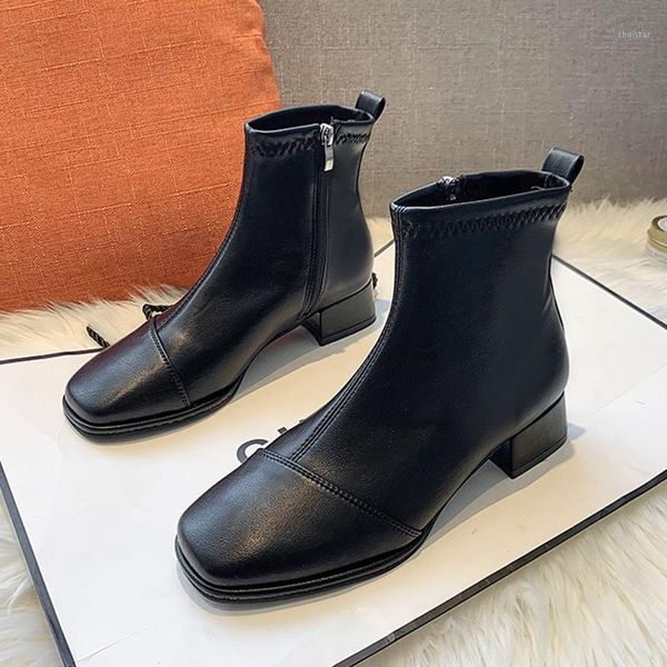 boots classic solid square heel mid-calf women work casual pu leather side zipper heels soft comfortable short1, Black
boots classic solid square heel mid-calf women work casual pu leather side zipper heels soft comfortable short1, Black