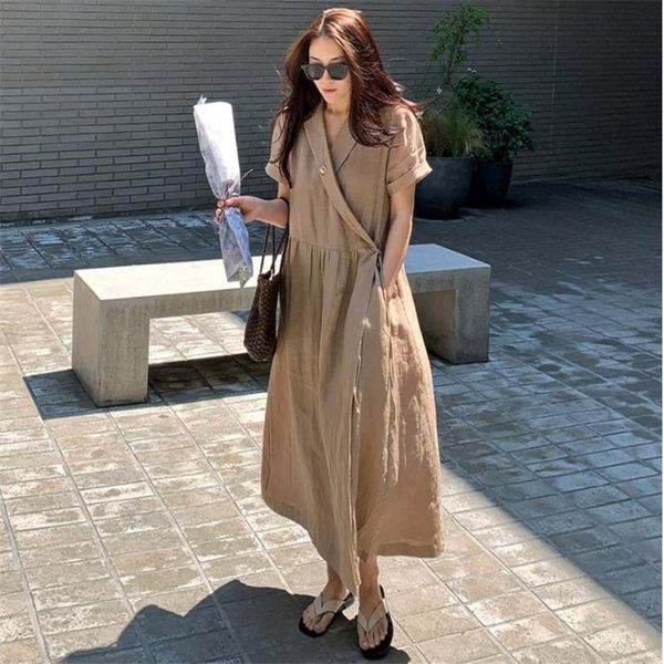 casual dresses johnature summer korean linen solid color women dress 2021 causal v-neck short sleeve tie pockets loose female, Black;gray
casual dresses johnature summer korean linen solid color women dress 2021 causal v-neck short sleeve tie pockets loose female, Black;gray