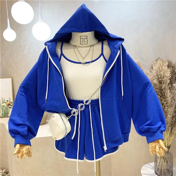 women's tracksuits 3 pieces set tank hooded jacket shorts suits joggers tracksuit sports suit loose camisole coat short baggy pants wo, Gray
women's tracksuits 3 pieces set tank hooded jacket shorts suits joggers tracksuit sports suit loose camisole coat short baggy pants wo, Gray