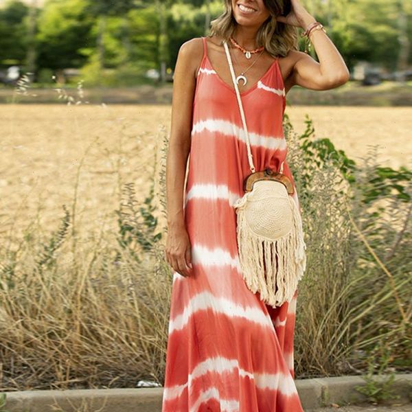 womens dress vintage stripe print spaghetti strap v neck long women summer big swing tie dye beach dresses plus, Black;gray
womens dress vintage stripe print spaghetti strap v neck long women summer big swing tie dye beach dresses plus, Black;gray