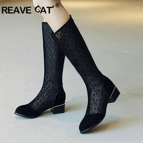 boots reave cat knee high spring summer female mesh square heels zipper footwear flock casual 2021 ladies shoes a16791, Black
boots reave cat knee high spring summer female mesh square heels zipper footwear flock casual 2021 ladies shoes a16791, Black