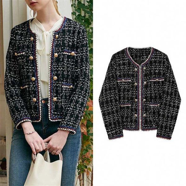2020 new autumn and winter woolen coat ladies fashion tweed button cardigan loose plus size small fragrant wind high-end women, Black
2020 new autumn and winter woolen coat ladies fashion tweed button cardigan loose plus size small fragrant wind high-end women, Black