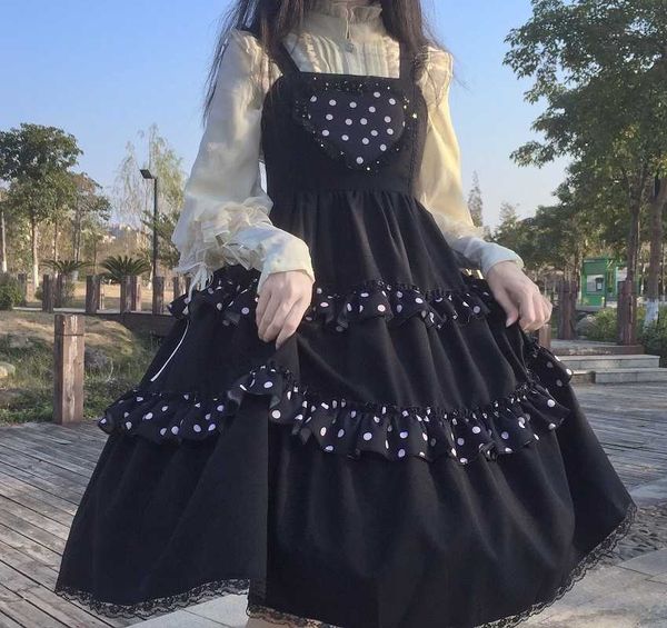 women's t-shirt japanese girl lolita kawaii strap dress women gothic cute summer vintage lace polka dot princess party fairy overa, White
women's t-shirt japanese girl lolita kawaii strap dress women gothic cute summer vintage lace polka dot princess party fairy overa, White