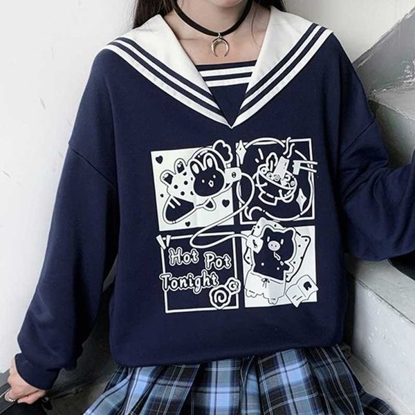qweek kawaii hoodie women sailor collar crewneck funny print anime sweatshirt japanese streetwear fashion e girl tracksuit 210930, Black
qweek kawaii hoodie women sailor collar crewneck funny print anime sweatshirt japanese streetwear fashion e girl tracksuit 210930, Black