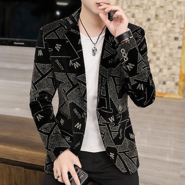 men's suits & blazers casual shiny velvet blazer homme 2021 fashion asian size slim floral jackets men club social one button mens prin, White;black
men's suits & blazers casual shiny velvet blazer homme 2021 fashion asian size slim floral jackets men club social one button mens prin, White;black