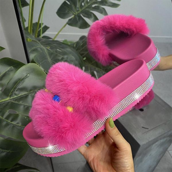 summer fur slides for women slippers women's glitter platform double woman furry thick bottom ladies indoor shoes, Black
summer fur slides for women slippers women's glitter platform double woman furry thick bottom ladies indoor shoes, Black