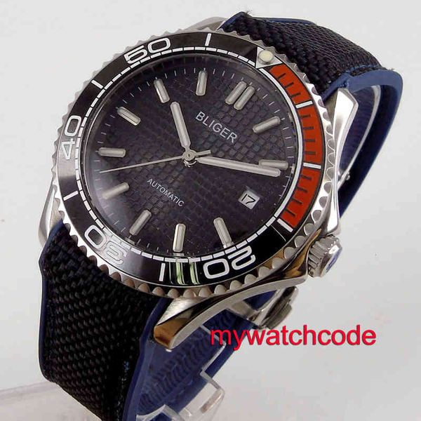 date black eraser 40mm bliger window 316l stainless steel rubber strap automatic clock, Slivery;brown
date black eraser 40mm bliger window 316l stainless steel rubber strap automatic clock, Slivery;brown