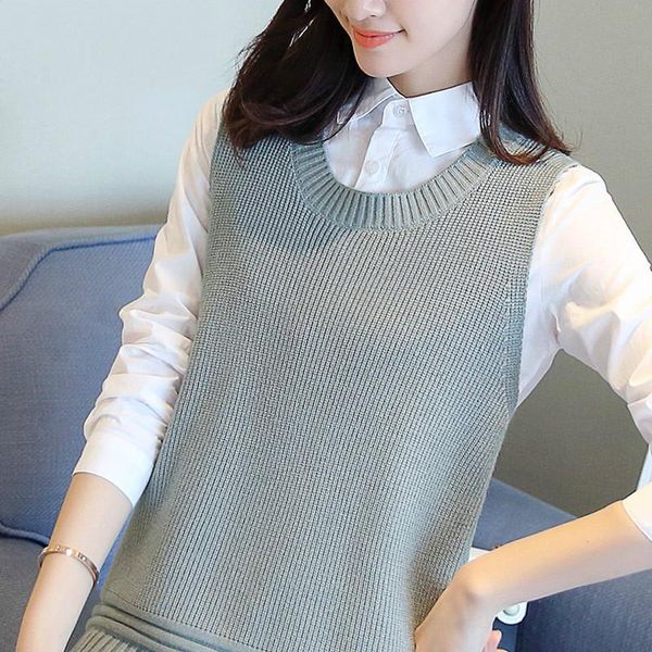 women's sweaters knitted vest female round neck 2021 spring and autumn loose korean edition long medium sleeveless sweater, White;black
women's sweaters knitted vest female round neck 2021 spring and autumn loose korean edition long medium sleeveless sweater, White;black