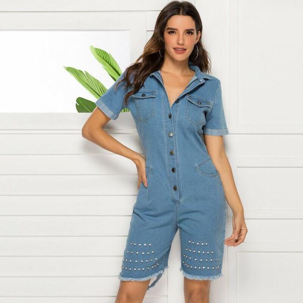 women's jumpsuits & rompers fashion women denim short sleeve jumpsuit summer jeans shorts overall romper ripped buttons playsuit bodysu, Black;white
women's jumpsuits & rompers fashion women denim short sleeve jumpsuit summer jeans shorts overall romper ripped buttons playsuit bodysu, Black;white