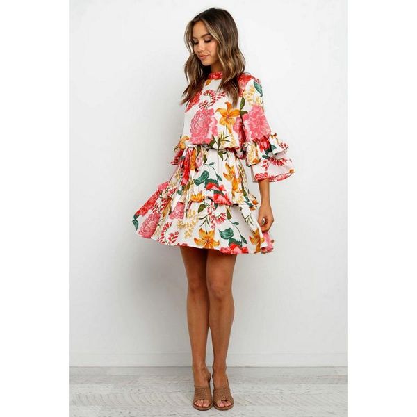 casual dresses flower print dress women ruffled wrap long flare sleeve belted boho a-line beach wear, Black;gray
casual dresses flower print dress women ruffled wrap long flare sleeve belted boho a-line beach wear, Black;gray