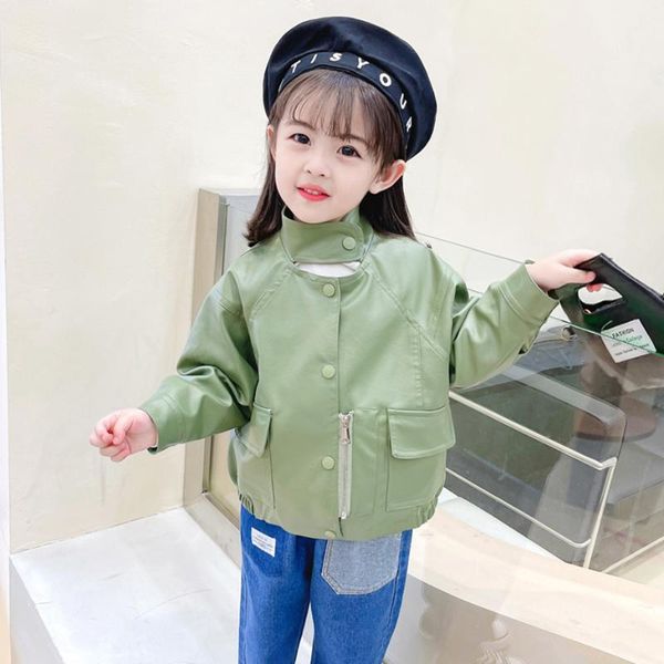 jackets girls leather jacket solid color coats spring autumn children's casual style kids clothes girl, Blue;gray
jackets girls leather jacket solid color coats spring autumn children's casual style kids clothes girl, Blue;gray