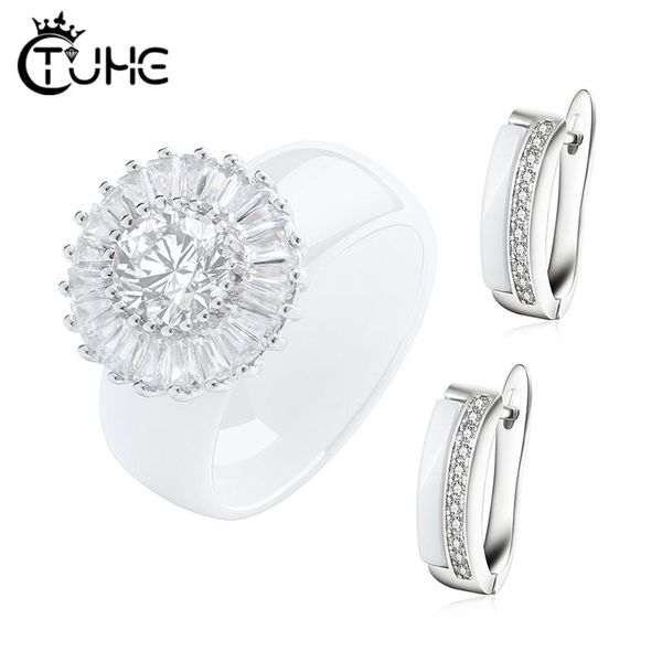earrings & necklace fashion shining cystal ceramic ring jewelry sets black white healthy never fade gift female statement, Silver
earrings & necklace fashion shining cystal ceramic ring jewelry sets black white healthy never fade gift female statement, Silver