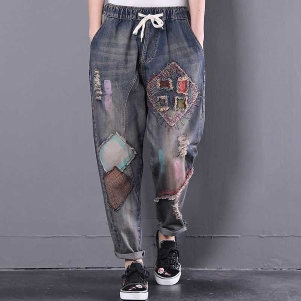 women's jumpsuits & rompers ripped jeans for elastic waist fall vintage embroidered loose artistic patchwork spliced harem pants 4, Black;white
women's jumpsuits & rompers ripped jeans for elastic waist fall vintage embroidered loose artistic patchwork spliced harem pants 4, Black;white