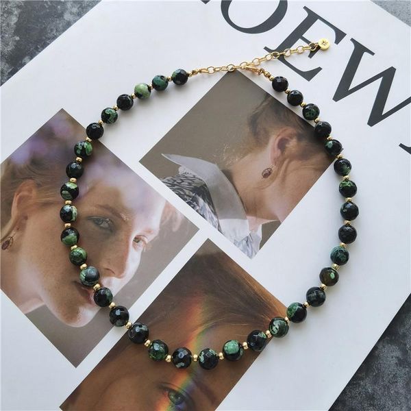 chokers fashion simple handmade beaded dark green stone temperament clavicle necklaces, Golden;silver
chokers fashion simple handmade beaded dark green stone temperament clavicle necklaces, Golden;silver