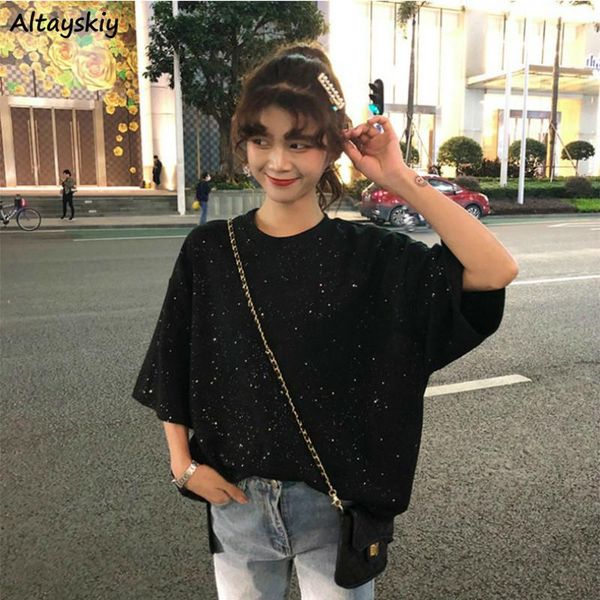women's t-shirt half t-shirts women summer loose simple fashion all-match female asymmetrical sequins oversize korean style ulzzang st, White
women's t-shirt half t-shirts women summer loose simple fashion all-match female asymmetrical sequins oversize korean style ulzzang st, White