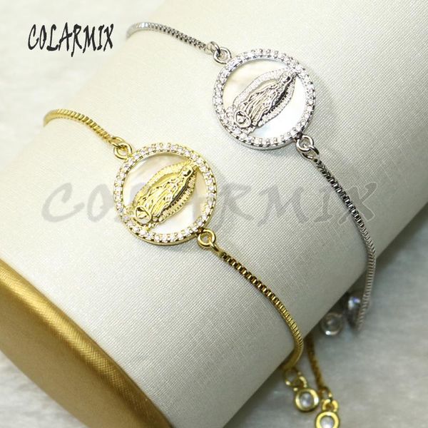 charm bracelets 8 pcsvirgin mary shell zircon accessories jewlery for women 9597, Golden;silver 
charm bracelets 8 pcsvirgin mary shell zircon accessories jewlery for women 9597, Golden;silver