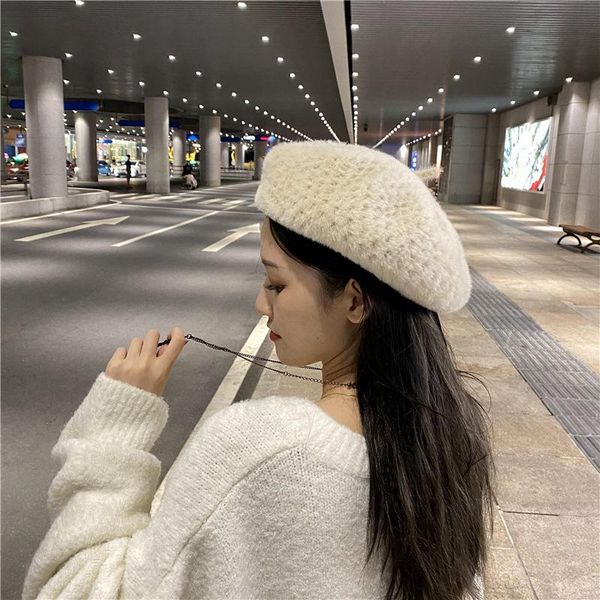 berets 2021 french soft knitted hollowed out beret women autumn winter female solid knit version painter hat, Blue;gray
berets 2021 french soft knitted hollowed out beret women autumn winter female solid knit version painter hat, Blue;gray