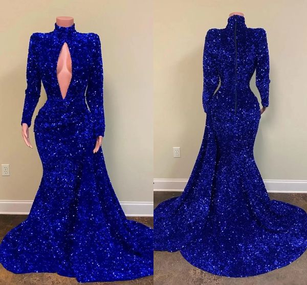 royal blue sequined evening dresses mermaid long sleeves hollow out high neck afircan prom party gowns sweep train glittering formal party r, Black;red
royal blue sequined evening dresses mermaid long sleeves hollow out high neck afircan prom party gowns sweep train glittering formal party r, Black;red