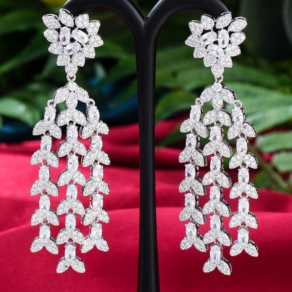 dangle & chandelier luxury shiny sparkly pendant earrings for women wedding party cz dubai bridal fashion jewelry, Silver
dangle & chandelier luxury shiny sparkly pendant earrings for women wedding party cz dubai bridal fashion jewelry, Silver