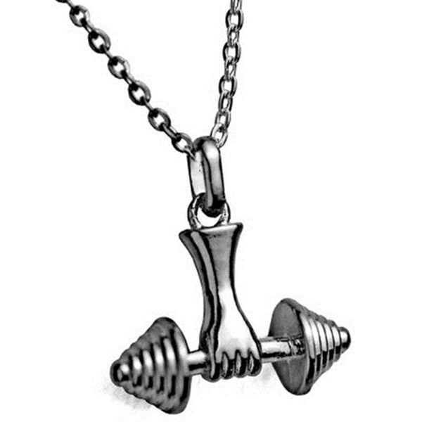 fashion fitness hand holding dumbbell barbell pendant lady necklace holiday gift necklaces, Silver
fashion fitness hand holding dumbbell barbell pendant lady necklace holiday gift necklaces, Silver