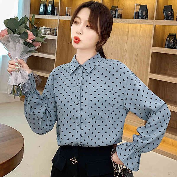 sweaters 2021 blouses turn-down collar loose pocket dot shirt chiffon work casual vintage blouse women blusa, White;black
sweaters 2021 blouses turn-down collar loose pocket dot shirt chiffon work casual vintage blouse women blusa, White;black