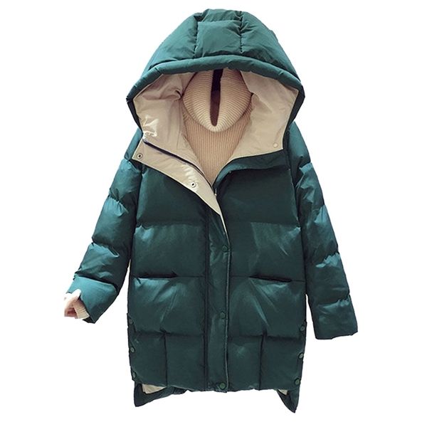 cotton long padded hooded parka women mid-length loose warm thick zipper pocket outwear coat for 211216, Black
cotton long padded hooded parka women mid-length loose warm thick zipper pocket outwear coat for 211216, Black