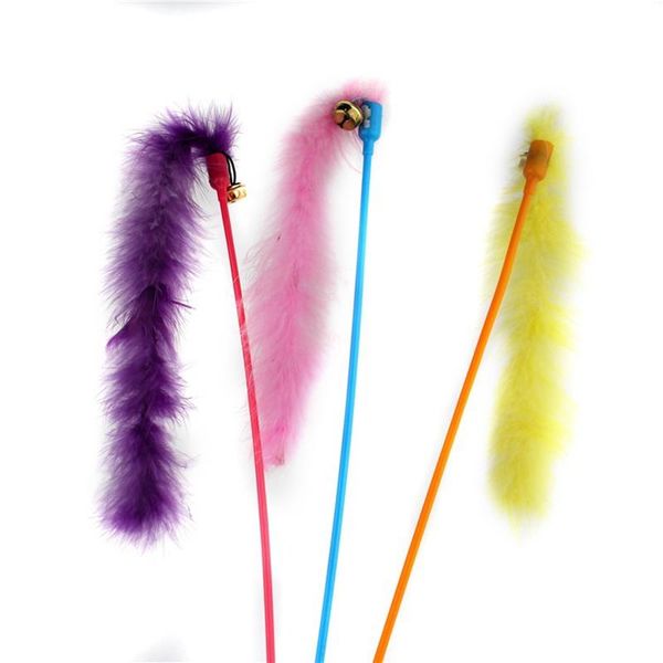 cat toys random color feather toy stick with bell teaser wand pet kitten interactive training supplies
cat toys random color feather toy stick with bell teaser wand pet kitten interactive training supplies