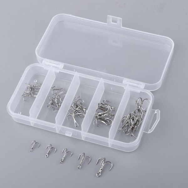 50pcs fishing treble hooks sharp barb lure bait fish terminal tackle kit silver fishhooks
50pcs fishing treble hooks sharp barb lure bait fish terminal tackle kit silver fishhooks