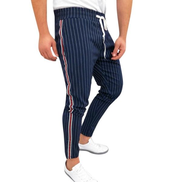 men's pants pencil mens fashions men slim sports casual stripe clothes, Black
men's pants pencil mens fashions men slim sports casual stripe clothes, Black