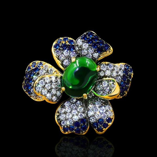 cluster rings 2021 color flower zircon ring emerald jewelry elegant atmosphere women's 925 silver banquet, Golden;silver
cluster rings 2021 color flower zircon ring emerald jewelry elegant atmosphere women's 925 silver banquet, Golden;silver