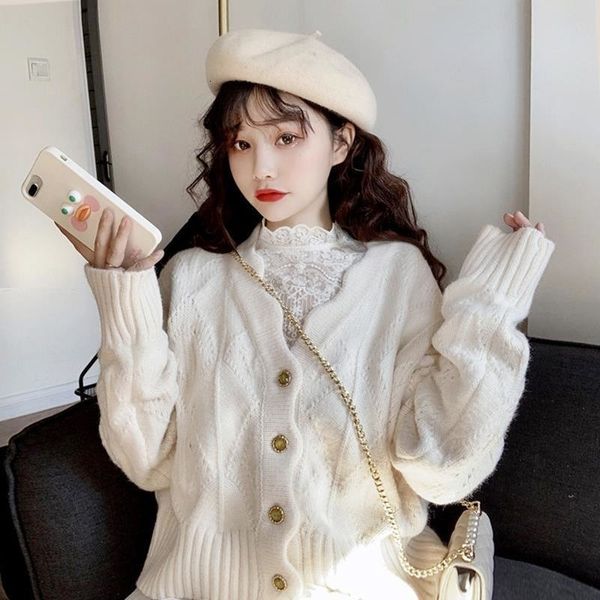 women's sweaters blouse button fashionable south korean sweet feminine stylish girls streetwear cardigans sweaters outerwear mrgs, White;black
women's sweaters blouse button fashionable south korean sweet feminine stylish girls streetwear cardigans sweaters outerwear mrgs, White;black