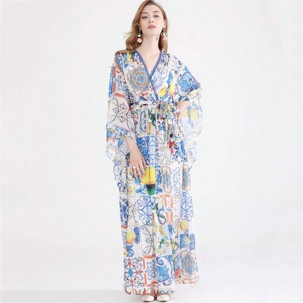 runway dresses the latest high-quality five-point sleeve v-neck printed silk holiday dress in europe and america k08c, Black
runway dresses the latest high-quality five-point sleeve v-neck printed silk holiday dress in europe and america k08c, Black