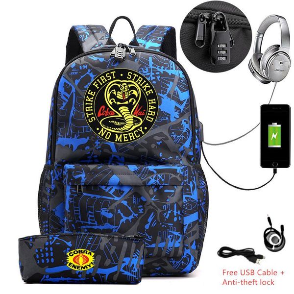 backpack 2 pcs/lot cobra kai: the karate kid saga school bag canvas with pencil case usb charging shoulder lapsport bags
backpack 2 pcs/lot cobra kai: the karate kid saga school bag canvas with pencil case usb charging shoulder lapsport bags
