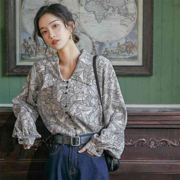 bronzing shirt female leaf retro korean loose long sleeve elegant blusa mujer plus size causal streetwear s 210601, White
bronzing shirt female leaf retro korean loose long sleeve elegant blusa mujer plus size causal streetwear s 210601, White