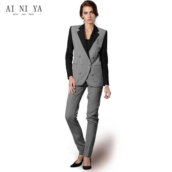 women's two piece pants arrival fashion women blazer set suits double breasted suit jackets pencil casual office lady female, White
women's two piece pants arrival fashion women blazer set suits double breasted suit jackets pencil casual office lady female, White
