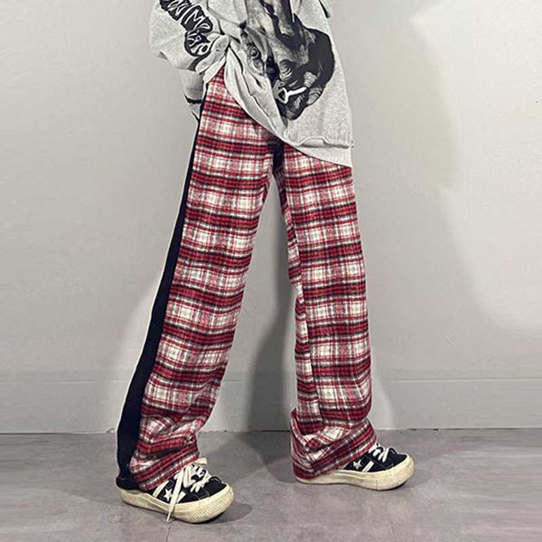 men's pants high-colored block street in straight line casual men and women leg long waist high plaid baggy osj4, Black
men's pants high-colored block street in straight line casual men and women leg long waist high plaid baggy osj4, Black