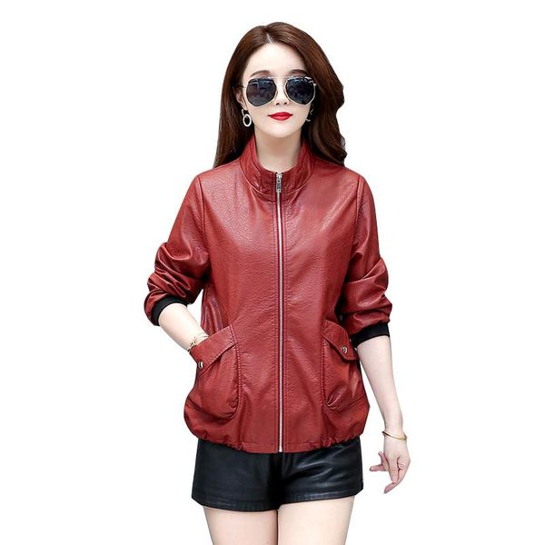 women's leather & faux plus size 4xl pu coat women 2021 spring women's jacket short slim motorcycle clothing female coats, Black
women's leather & faux plus size 4xl pu coat women 2021 spring women's jacket short slim motorcycle clothing female coats, Black