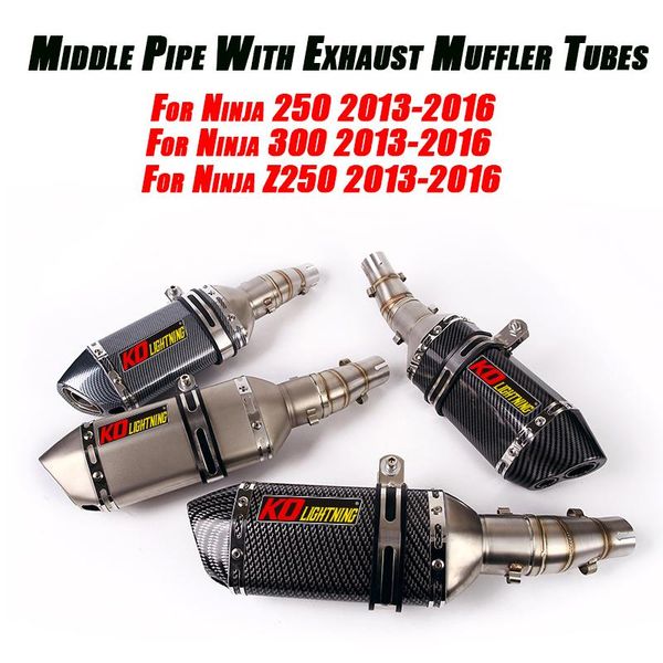 motorcycle exhaust system 50.8mm middle pipe connect tail vent muffler for ninja 250 300 z250 2013-2021 set refit
motorcycle exhaust system 50.8mm middle pipe connect tail vent muffler for ninja 250 300 z250 2013-2021 set refit
