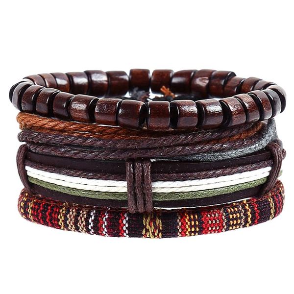 charm bracelets 1 set fashion pu leather wooden beads bracelet cuff wrap for men, Golden;silver
charm bracelets 1 set fashion pu leather wooden beads bracelet cuff wrap for men, Golden;silver