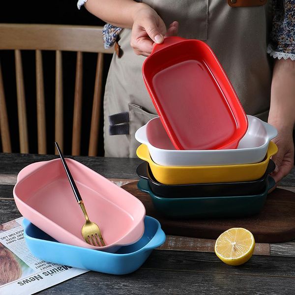 dishes & plates 7 colors ceramic binaural rectangular cheese baked plate pan baking dish tray western oven bowl high temperature 600c
dishes & plates 7 colors ceramic binaural rectangular cheese baked plate pan baking dish tray western oven bowl high temperature 600c