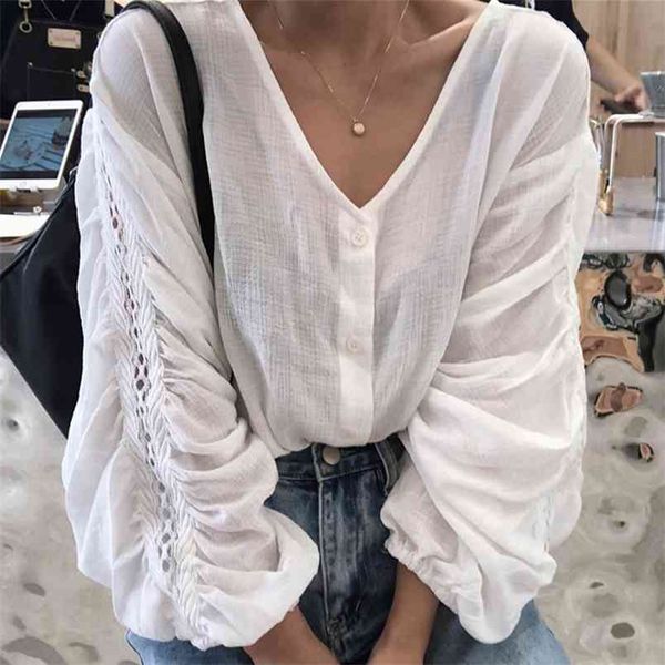 personlaity hollow out lantern sleeve blouse women's spring v-neck loose single breasted shirt female qb780 210427, White
personlaity hollow out lantern sleeve blouse women's spring v-neck loose single breasted shirt female qb780 210427, White