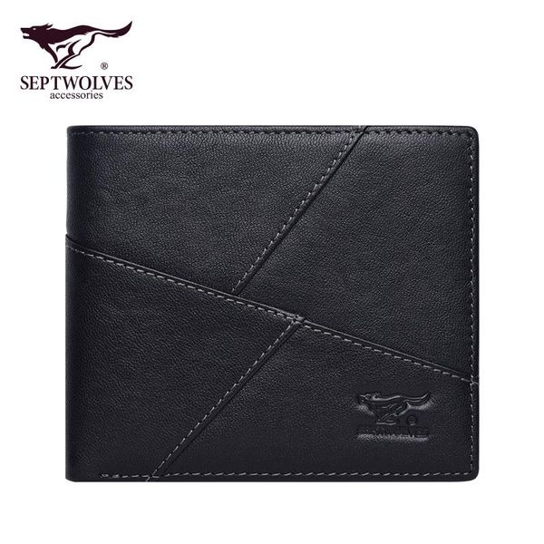 wallets septwolves fashion luxury men genuine leather brand wallet business bifold purse, Red;black
wallets septwolves fashion luxury men genuine leather brand wallet business bifold purse, Red;black