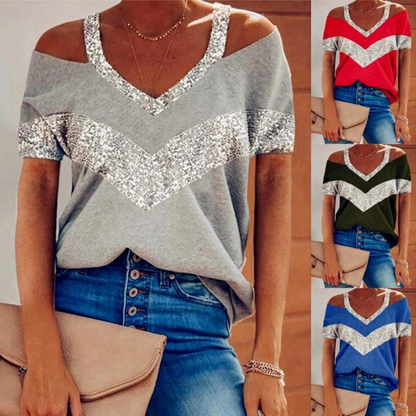 women's t-shirt summer fashion colors off shoulder hole women plus sizes big large loose vintage casual t shirts tees, White
women's t-shirt summer fashion colors off shoulder hole women plus sizes big large loose vintage casual t shirts tees, White