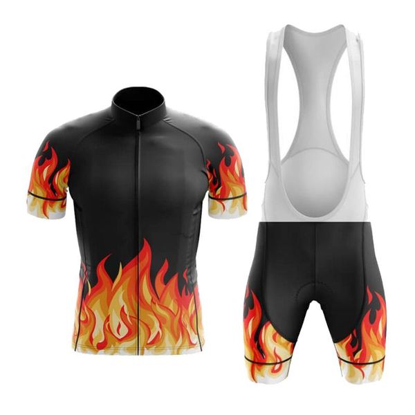 racing sets 2021 fire series hombre men jersey short sleeve and bib shorts gel breathable pad summer cycling set, Black;blue
racing sets 2021 fire series hombre men jersey short sleeve and bib shorts gel breathable pad summer cycling set, Black;blue