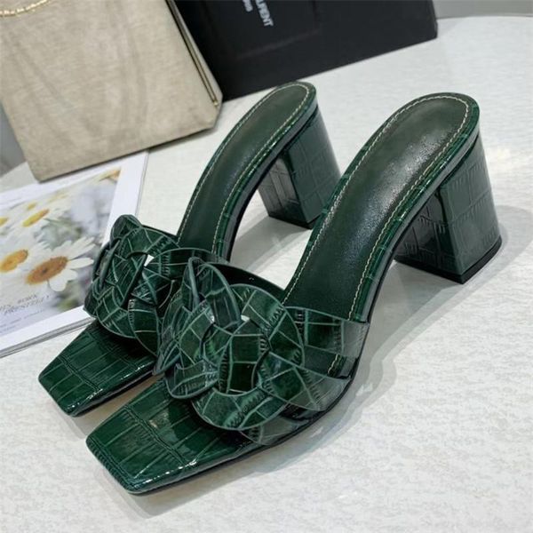genuine leather women slippers hollow out 7cm chunky high heels summer slides ladies sandals prom dress shoes woman big size, Black
genuine leather women slippers hollow out 7cm chunky high heels summer slides ladies sandals prom dress shoes woman big size, Black