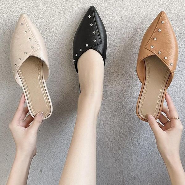 woman mules women pointed toe rivet slippers summer 2021 ladies crystal low heels fashion pumps female slides shoes, Black
woman mules women pointed toe rivet slippers summer 2021 ladies crystal low heels fashion pumps female slides shoes, Black